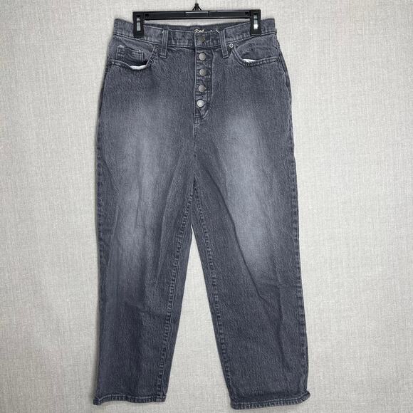 Universal Thread Jeans 8 Gray Denim Exposed Button Fly Vintage Straight Style - Picture 1 of 6